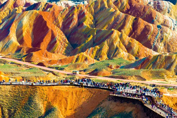 Qicai Danxia Scenic Area in Zhangye - Gansu Tourist Attraction